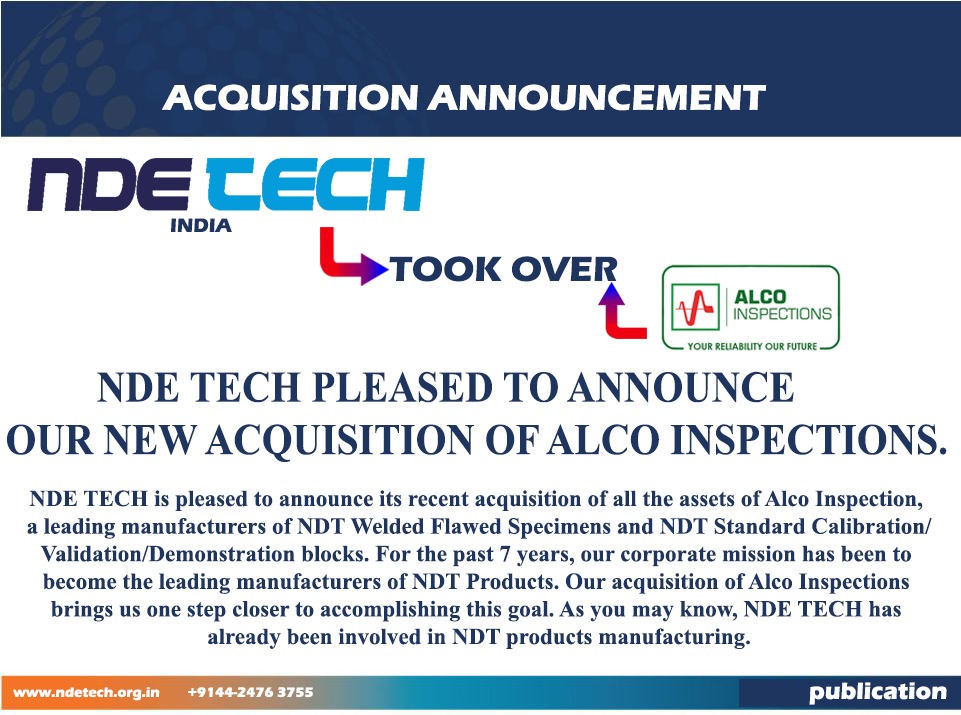 NDE TECH ACQUISITION A NEW COMPANY